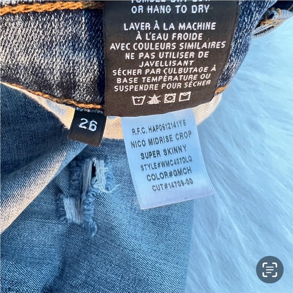 Hudson👖Nico Crop Skinny Distressed Hem Designer Denim Jeans - Picture 7 of 8
